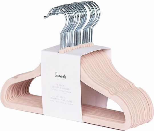 3 Sprouts Παιδική Κρεμάστρα Ρούχων σε Ροζ Χρώμα 1822-IHVPNK-15 15τμχ