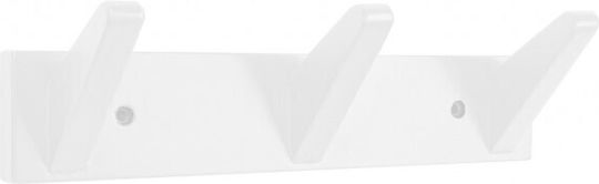 Bizzotto Agățătoare De Perete Daiki Din Lemn Cu 3 Compartimente Albă 31x9cm