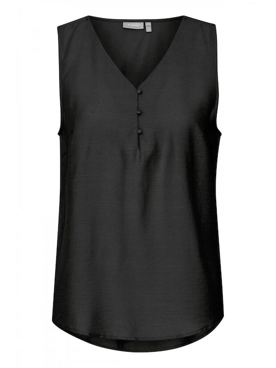 Fransa Women's Sleeveless Blouse in Black