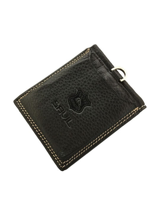 Leather Men's Wallet Coins Black