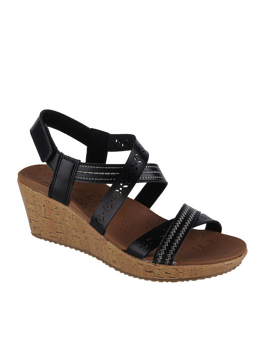 Skechers Beverlee Летни дамски платформи Черни