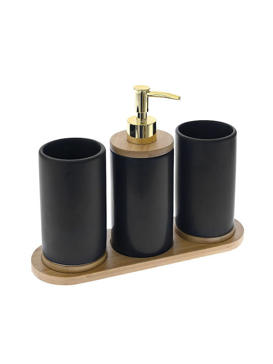 Iliadis Ceramic Bathroom Accessory Set Black 3pcs