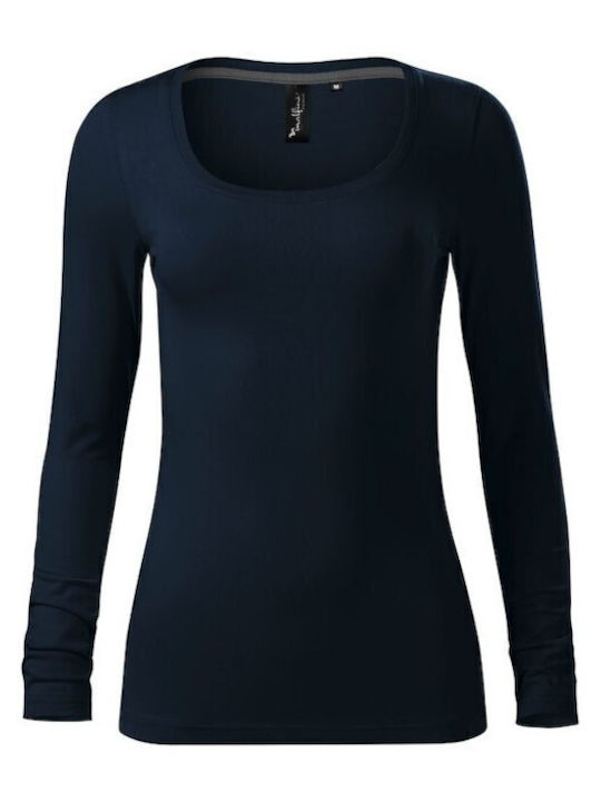 Malfini Brave Bluză Sportivă pentru Femei Mânecă lungă Albastru marin