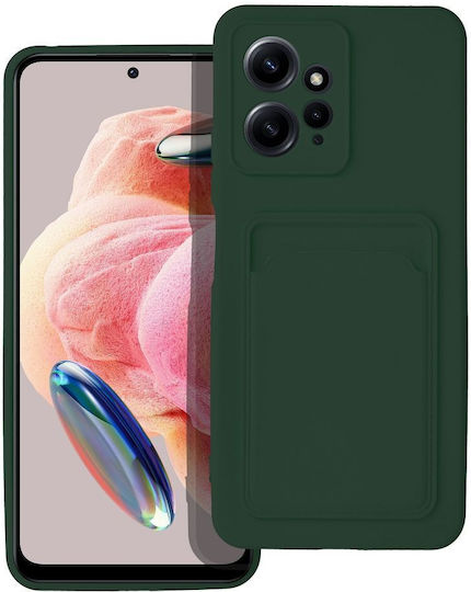 Forcell Card Back Cover Σιλικόνης με Υποδοχή για Κάρτες Πράσινο (Redmi Note 12 4G)