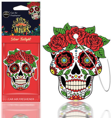 Aroma Car Cartelă Aromatică Agățătoare Mașină Muertos Silver Tattoo 1buc