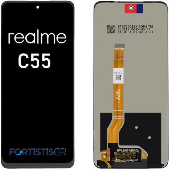 Οθόνη με Μηχανισμό Αφής για Realme C55 (Μαύρο)