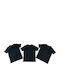 Men's Undershirts Short-sleeved in Black Color 3Pack