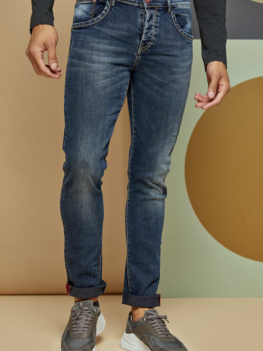 Edward Jeans Thorley-906 Ανδρικό Παντελόνι Τζιν Ελαστικό σε Κανονική Εφαρμογή Μπλε