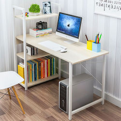 Desk with Bookcase 90x40x110cm Beige