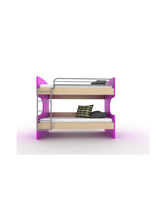 Scrillbunk Kids Bed Bunk Single Fuchsia for Mattress 90x190cm