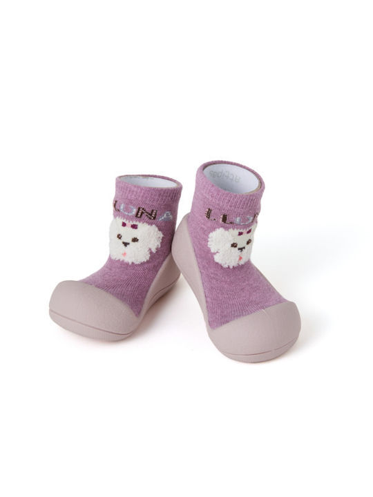 Attipas Girls Knee-High Slipper Socks Purple