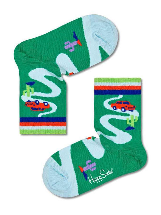 Happy Socks Παιδικές Κάλτσες Μακριές Car Πράσινες