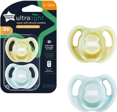 Tommee Tippee Orthodontic Pacifiers Silicone Ultra Light Yellow/Blue for 6-18 months 2pcs