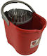 Sidirela Plastic Mop Bucket with Wringer E-1985 Capacity 17lt Red