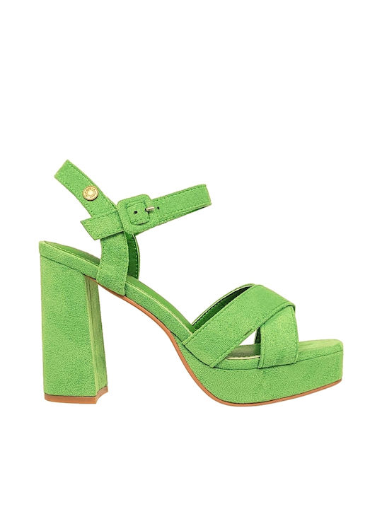 Refresh Platform Women's Sandals Green with Chu...