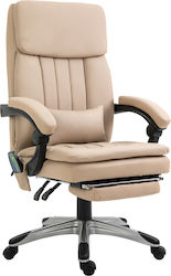 Office Chair Massage with Adjustable Arms Beige Vinsetto