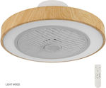 Gruppe CMBF-FS6008 Deckenventilator 50cm mit Licht und Fernbedienung Light Wood