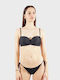 Luna Bikini Set Strapless Top & Slip Bottom with Detachable Straps Black