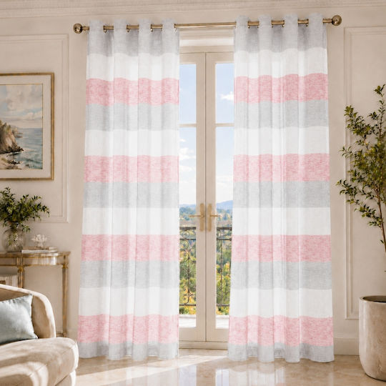My Home Luxury Curtains With Pink Grommets 270x260cm My Home Luxury Curtains With Pink Grommets 270x260cm