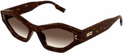 Alexander McQueen Sunglasses Brown with Acetate Frame & Brown Lens