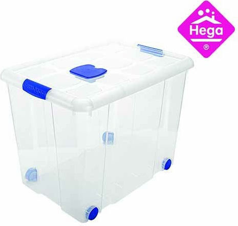 Hega Hogar Plastic Cutie de Depozitare cu Roți și Capac 44x61.5x46.5cm 1buc