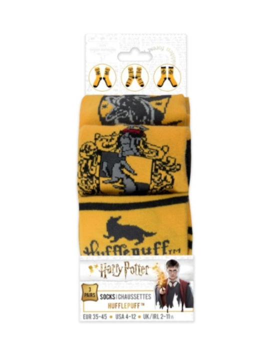 Cinereplicas Harry Potter Hufflepuff Unisex Κάλτσες Κίτρινες 3 Pack