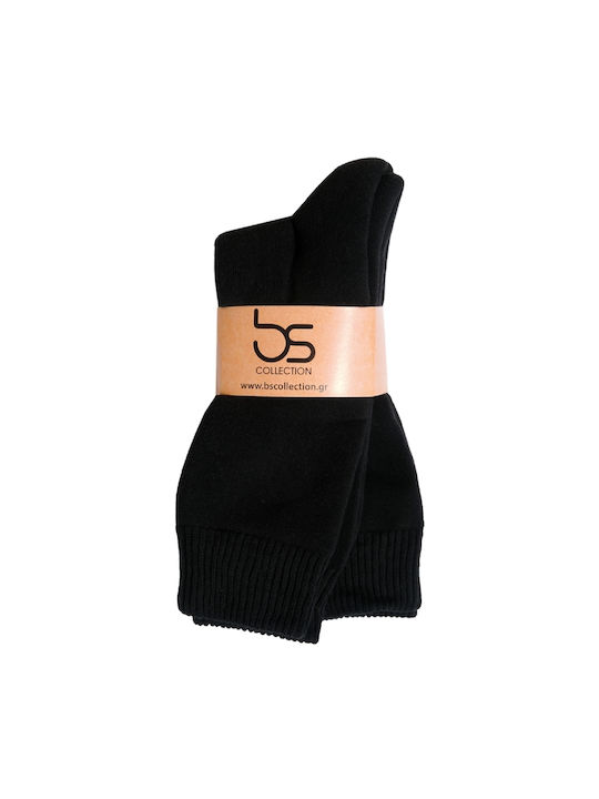 BS Collection 50003 Ανδρικές Μονόχρωμες Κάλτσες Μαύρες 2 Pack