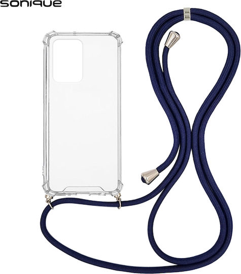 Sonique Armor Clear Back Cover Silicon cu Curea Albastru marin (Redmi Note 12 5G / Poco X5 5G)