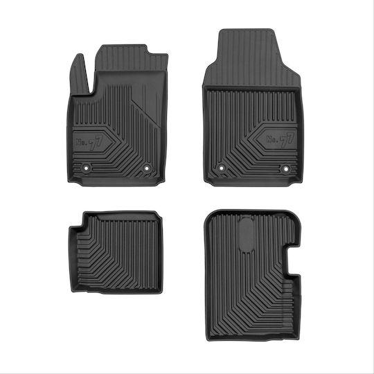 Frogum Set of Front and Rear Mats 4pcs Tray Type for Fiat 500 2020 Black