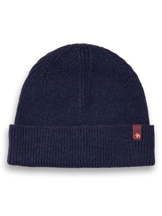 Scotch & Soda Beanie Männer Beanie mit Rippstrick in Marineblau Farbe