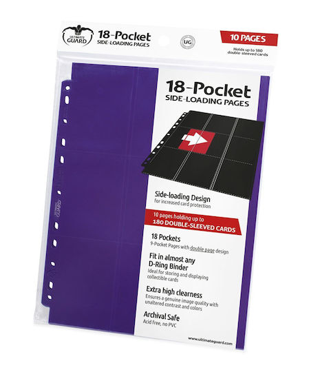 Ultimate Guard Pagini De Card Cu 18 Buzunare Laterale Pagini De Card 9-Buzunare Dimensiune Standard 10 Bucăți Violete