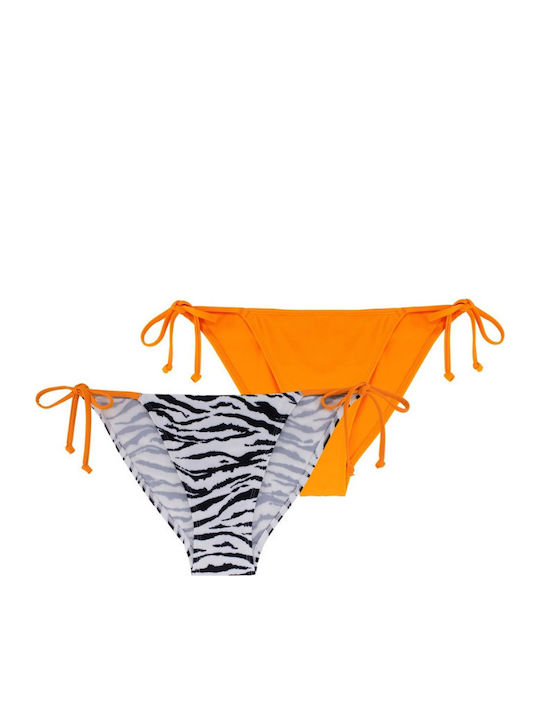 Bikini Slip mit Schnürchen Tierdruck