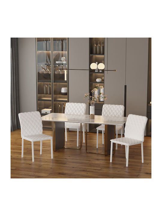 Scaune Sala de mese Albe 4buc 41x50x91buc