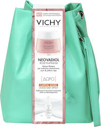 Vichy Neovadiol Rose Platinium Hautpflegeset für Anti-Aging & Aufhellung mit Sonnenschutzmittel , Gesichtscreme & Kulturtasche Grün 50ml 5201100635214-green
