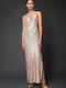 Sommer Maxi Abendkleid mit Tränen Silber