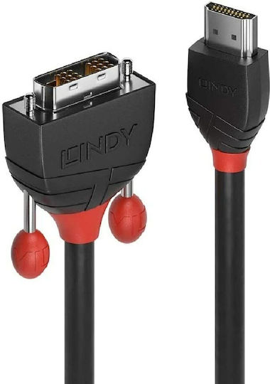 Lindy 1m DVI-D male to HDMI male Cable Black (36271)