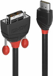 Lindy Cable DVI-D male - HDMI male 1m Μαύρο (36...