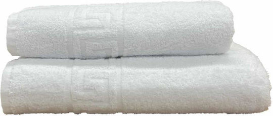 Linea Home Hotel Towel Face 90x50cm White Meander