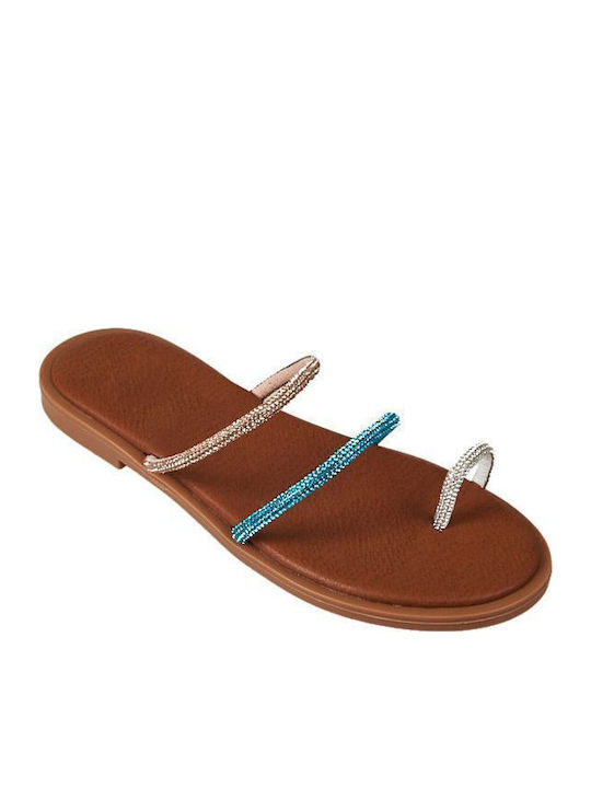 Elenross Flache Sandalen für Damen in Hellblau ...