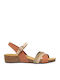 Anatomic Women's Leather Ankle Strap Platforms Aragosta/Nocciola