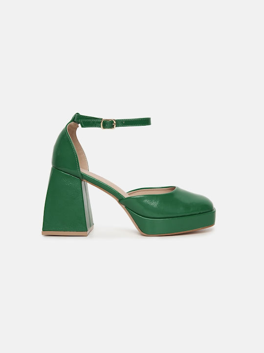 InShoes Green Heels with Strap