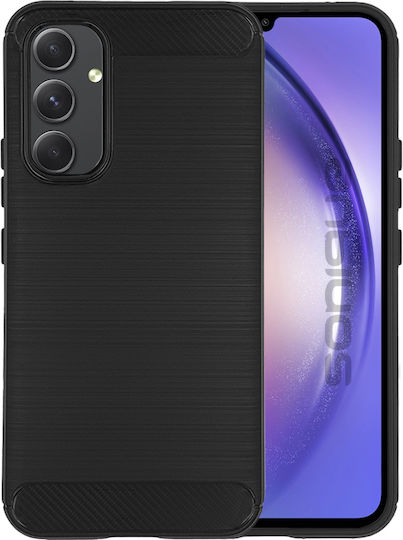 Sonique Carbon Brushed Umschlag Rückseite Silikon / Kunststoff Schwarz (Galaxy A34)