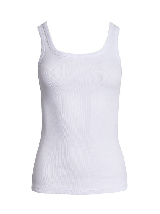 SugarFree Women's Summer Blouse Cotton Sleeveless White