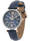 U.S. Polo Assn. Damen Uhr mit Blau Lederarmband