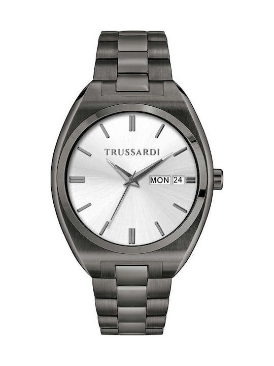 Trussardi Metropolitan Ceas Barbatesc Cu Baterie Cu Brățară Din Metal Neagră