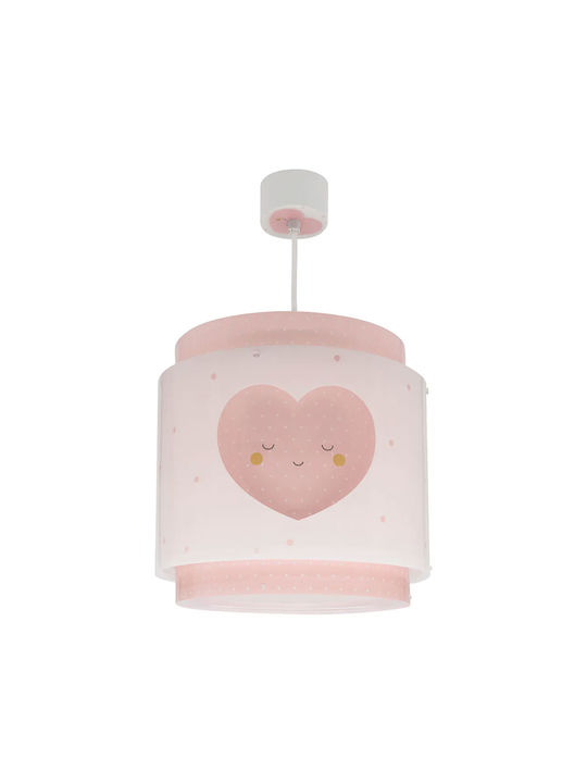 Ango Kids Plastic Single Ceiling Light E27 Baby Dreams Pink 15W 26x25cm