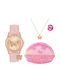 Tikkers Kids Analog Watch with Leather Strap Pink