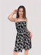 Floral Mini Dress Black One Size