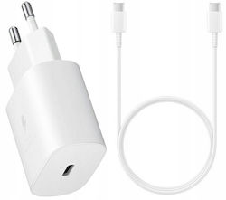 Samsung Charger with USB-C Port 25W Whites (GP-PTU021SOAWQ + GP-TOU021RFBWW)