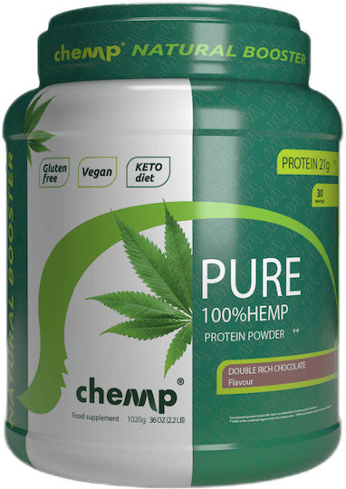 Chemp Pure Hemp Protein Double Rich Chocolate Fără Gluten & Lactoză cu Aromă Ciocolata 1.02kg